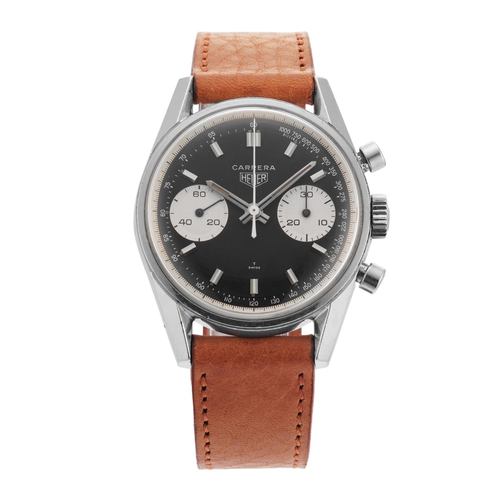 Vintage Heuer Carrera 1970s 36mm Stainless Steel Vintage Heuer Carrera 1970s 36mm Stainless Steel