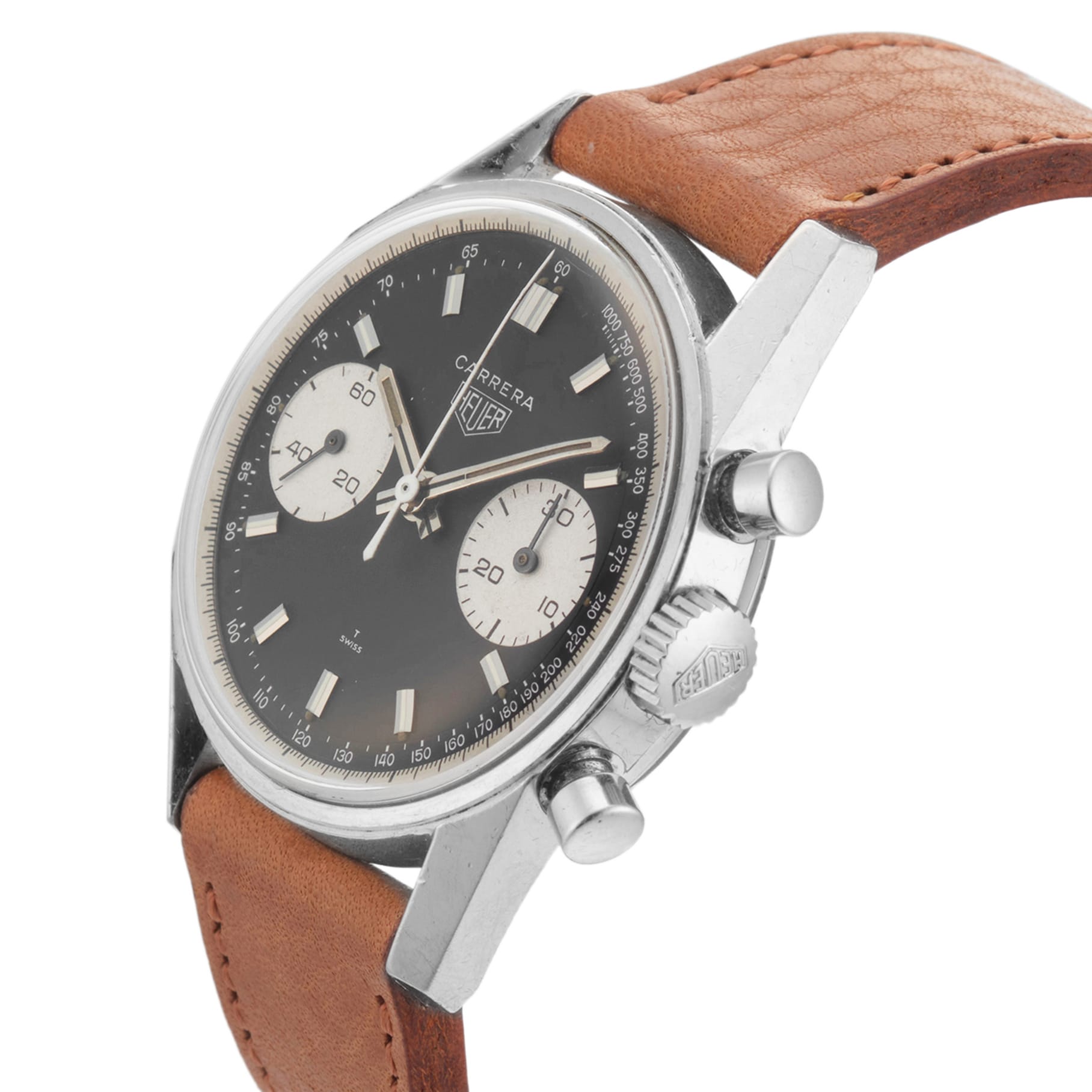 Vintage Heuer Carrera 1970s 36mm Stainless Steel Vintage Heuer Carrera 1970s 36mm Stainless Steel