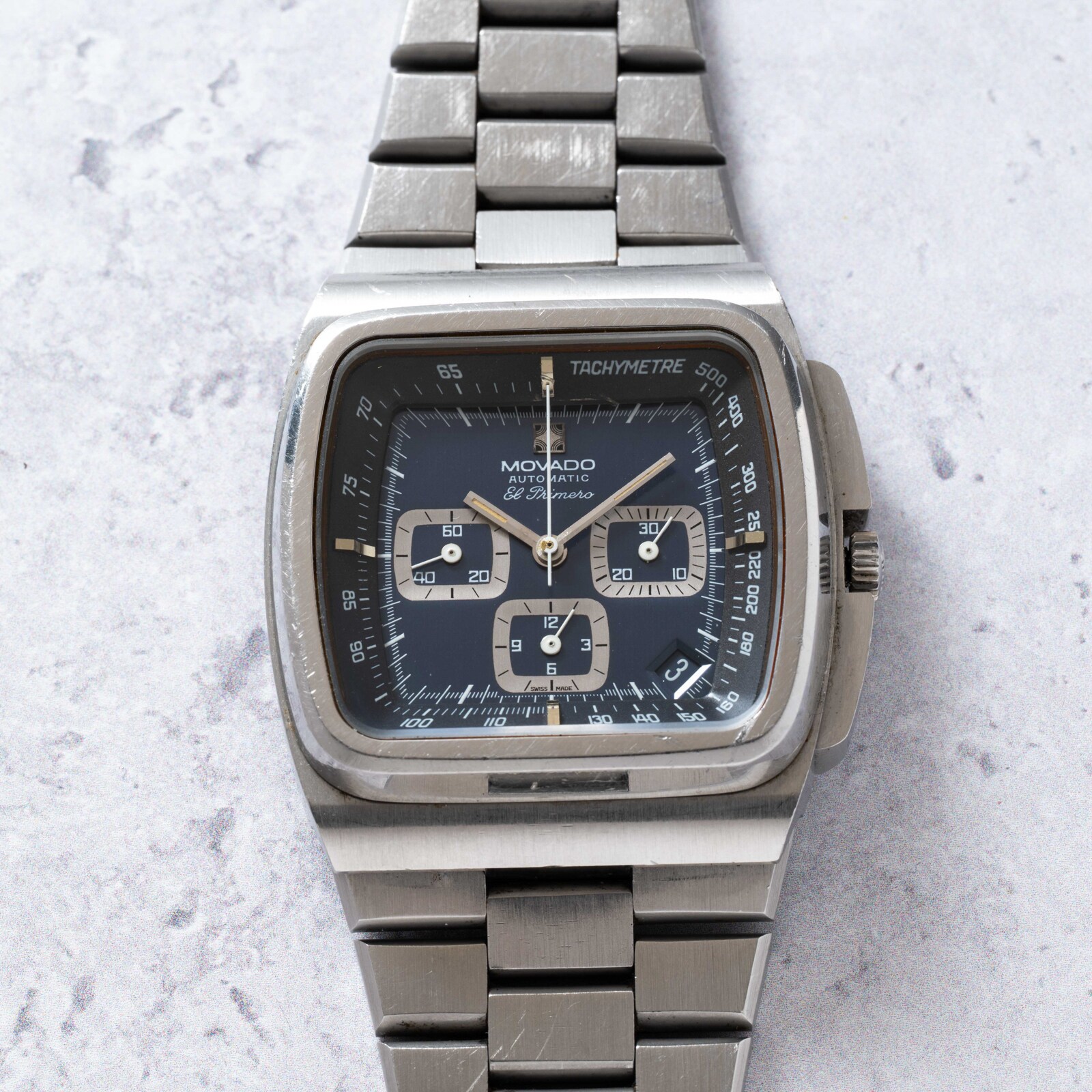 Pre-Owned Movado El Primero Chronograph 'TV Case'