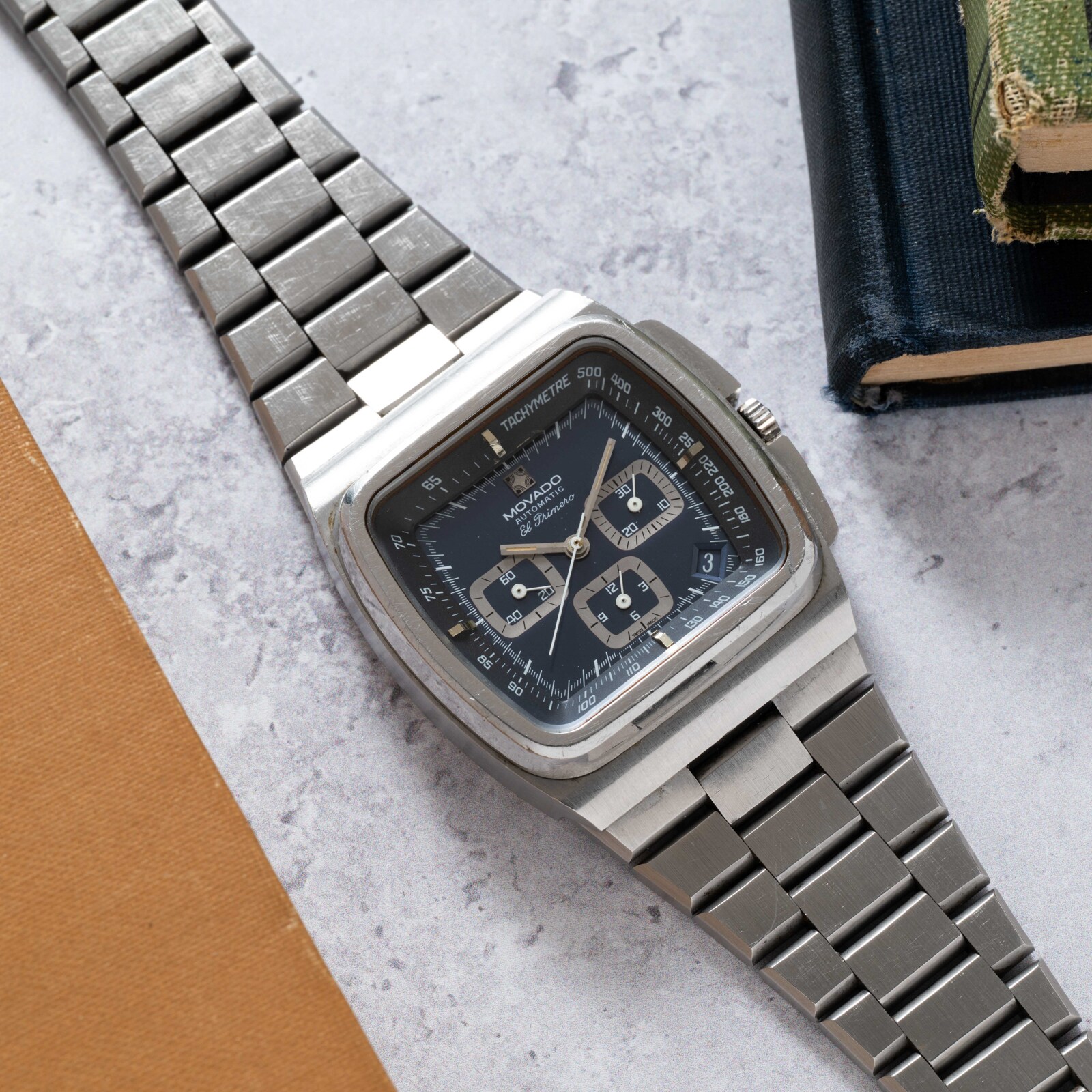 Pre-Owned Movado El Primero Chronograph 'TV Case'