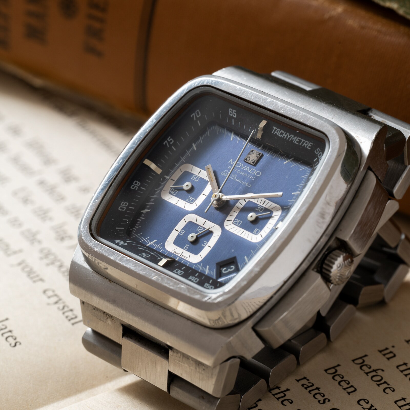 Pre-Owned Movado El Primero Chronograph 'TV Case'