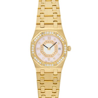 Pre-Owned Audemars Piguet Royal Oak 'Pink MOP' Ladies Diamonds