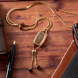 Pre-Owned Gucci Tiger's Eye Sautoir Timepiece Necklace