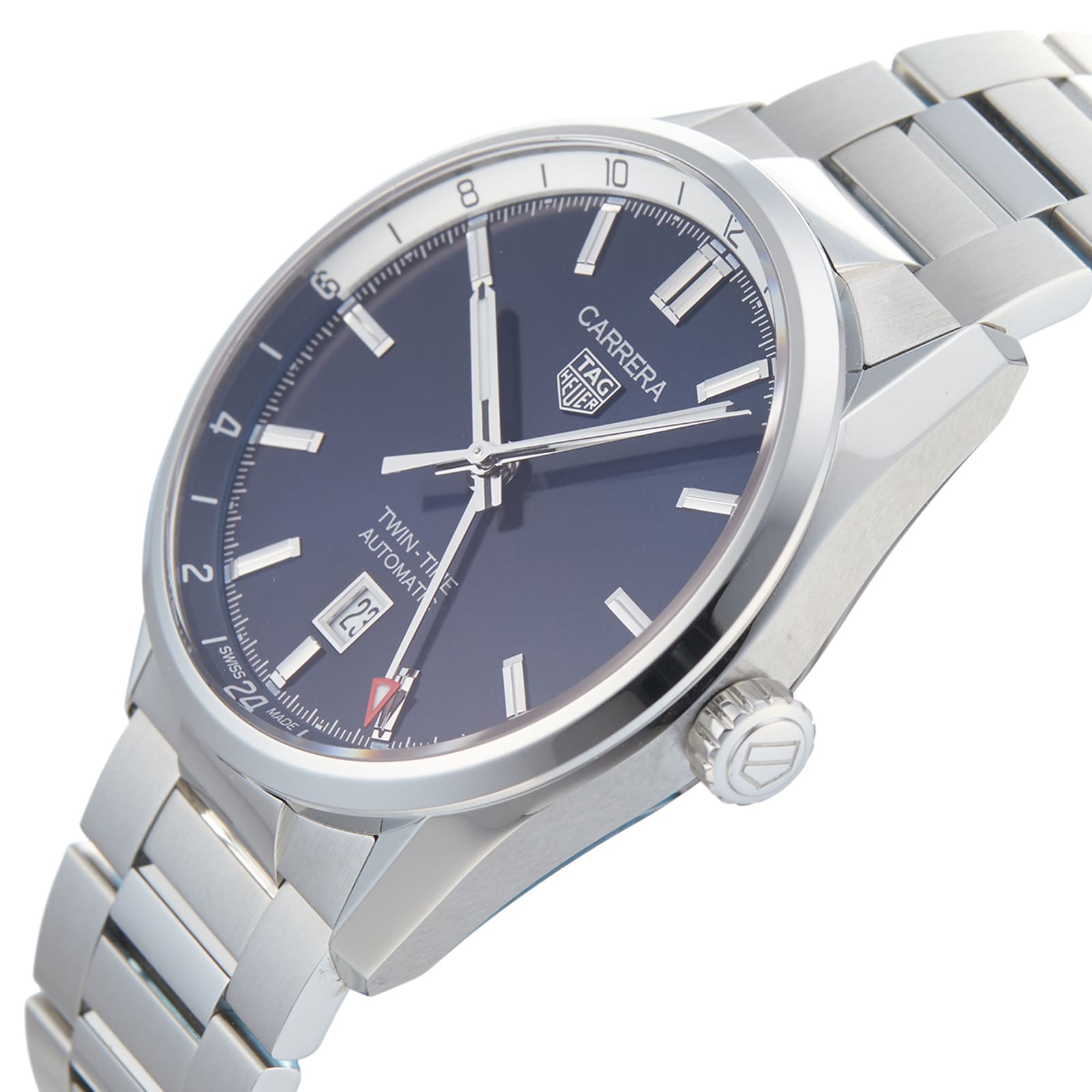 Pre-Owned TAG Heuer Carrera Three-Hand Twin-Time 41mm Automatic Mens Watch