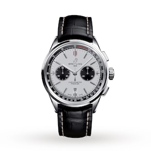 Pre-Owned Breitling Premier B01 Chronograph 42 Leather Strap Watch