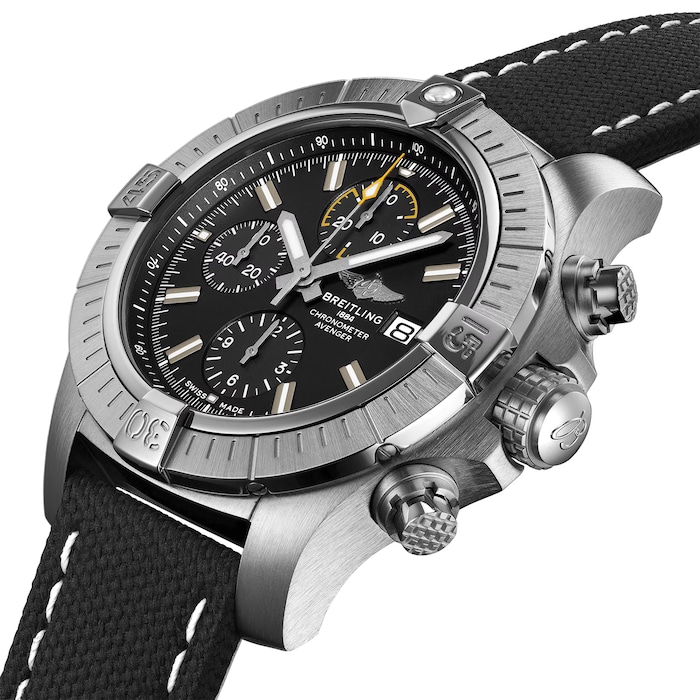 Pre-Owned Breitling Avenger Chronograph 45 Leather Strap Watch