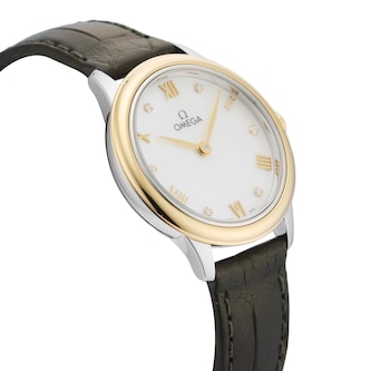 Pre-Owned Omega De Ville Prestige 27.5mm, Steel & Yellow Gold On Leather Strap Ladies Watch Pre-Owned Omega De Ville Prestige 27.5mm, Steel & Yellow Gold On Leather Strap Ladies Watch
