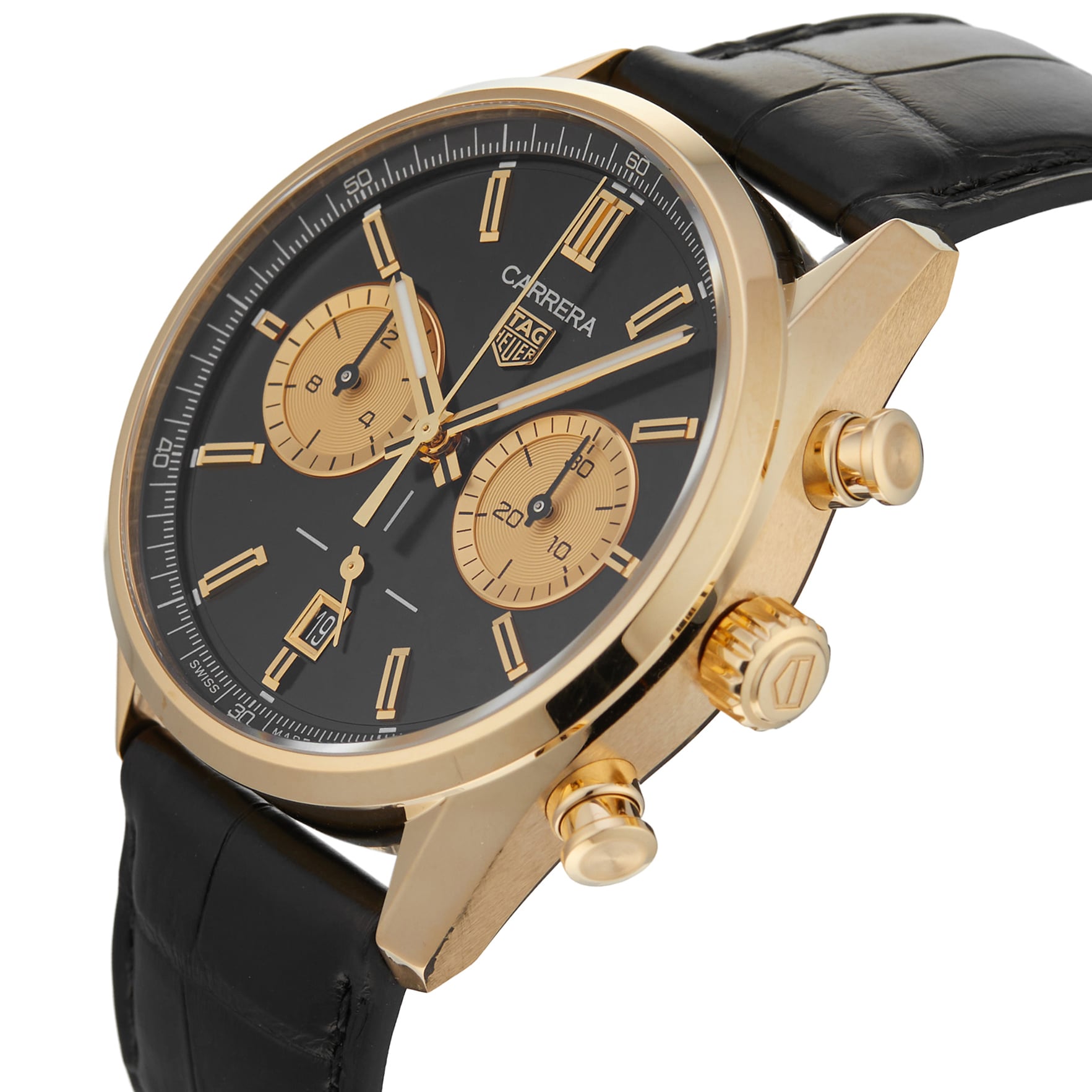 Pre-Owned TAG Heuer Gold Carrera Chronograph 42mm Mens Watch Pre-Owned TAG Heuer Gold Carrera Chronograph 42mm Mens Watch