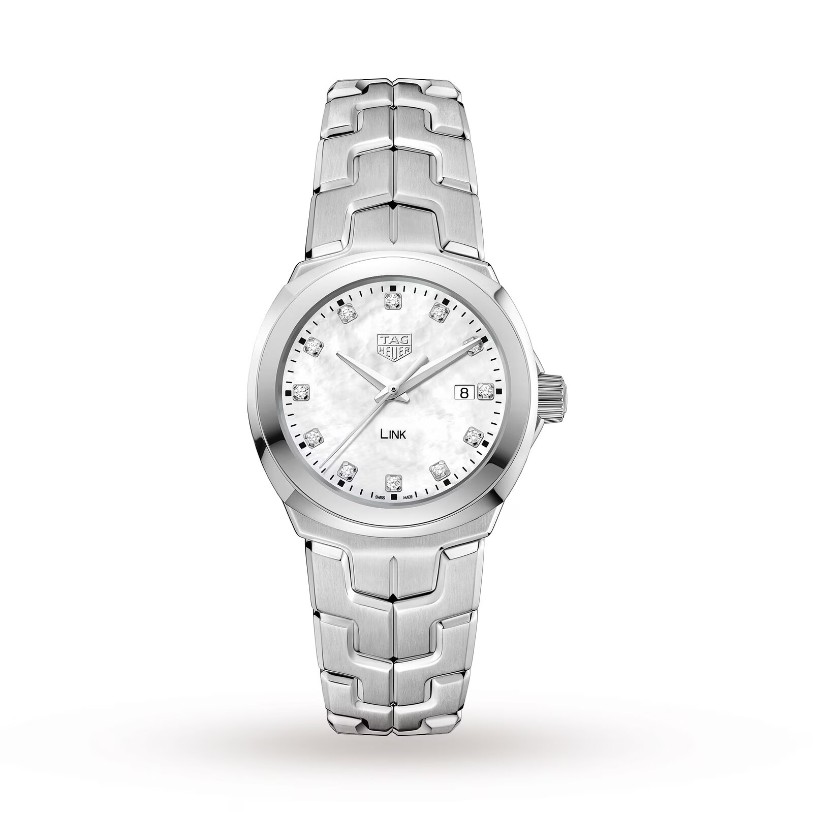 Pre-Owned TAG Heuer Link Quartz Date Mother Of Pearl 32mm Ladies Watch