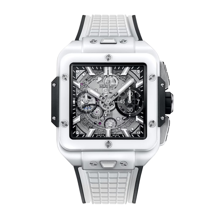 Pre-Owned Hublot Square Bang Unico White Ceramic 42mm