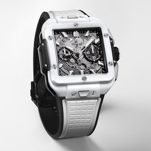 Pre-Owned Hublot Square Bang Unico White Ceramic 42mm
