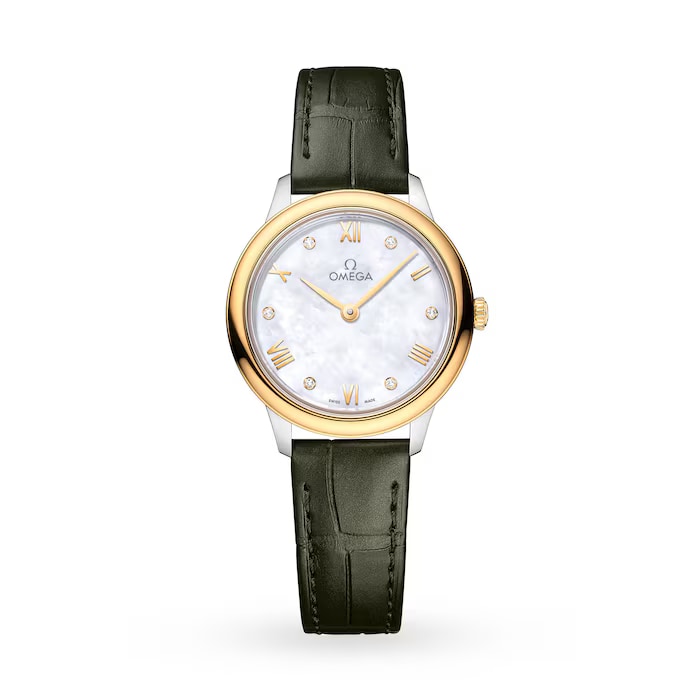 Pre-Owned Omega De Ville Prestige 27.5mm, Steel ‑ Yellow Gold On Leather Strap