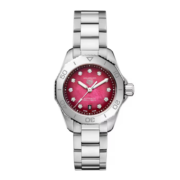 Aquaracer Professional 200 Date 30mm Ladies Watch Red