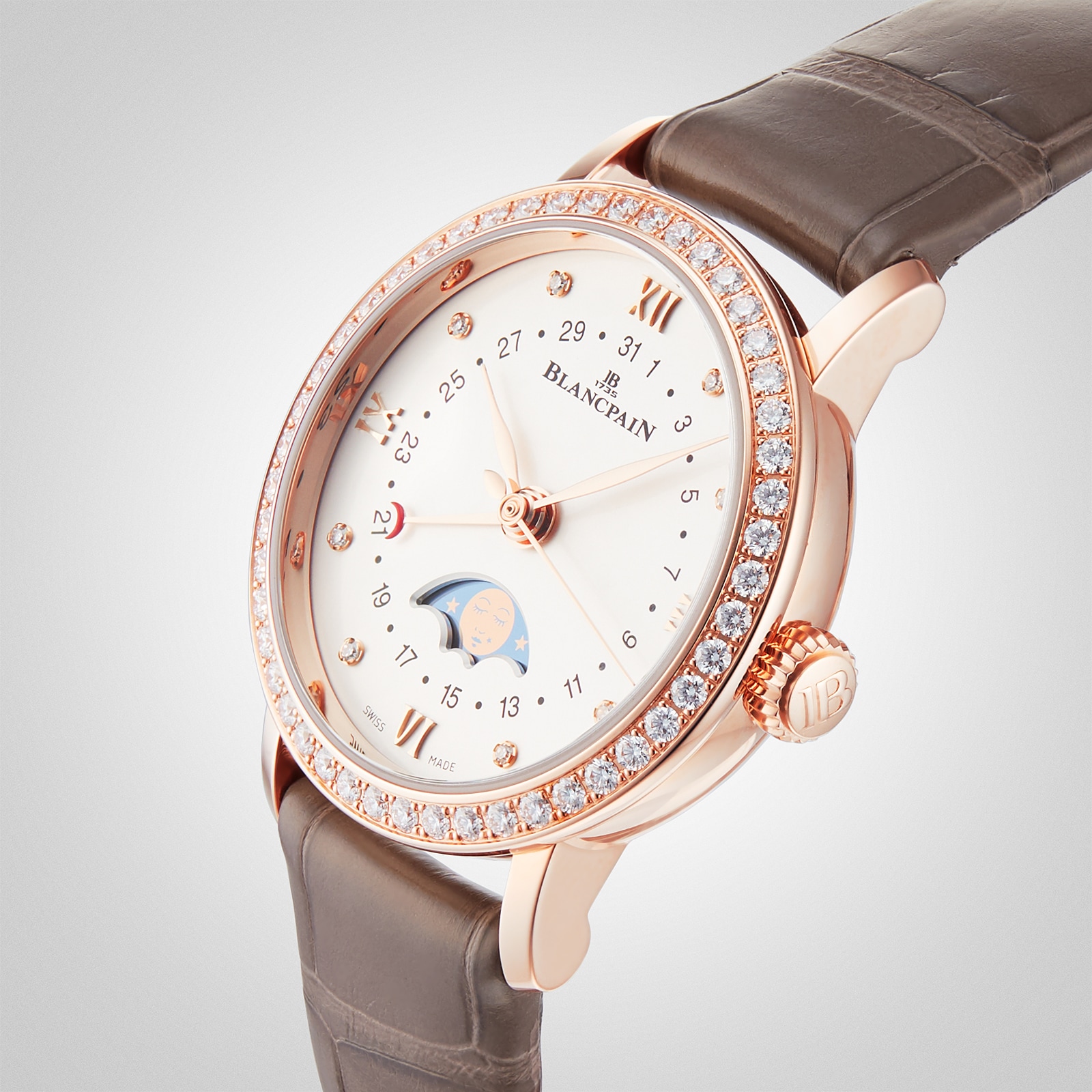 Ex-Display Blancpain Villeret Quantieme Phases de Lune 29mm Automatic Mens Watch White