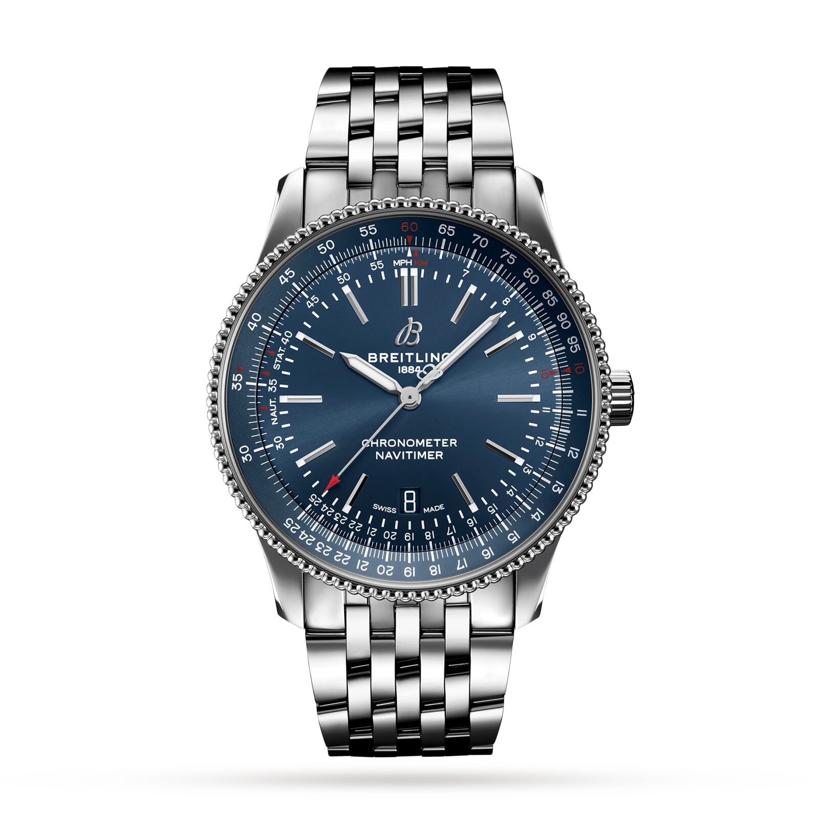 Pre-Owned Breitling Navitimer Automaticmatic 41 Stainless Stainless Steel Watch Pre-Owned Breitling Navitimer Automaticmatic 41 Stainless Stainless Steel Watch