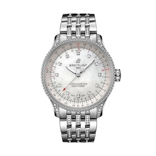 Pre-Owned Breitling Navitimer Automatic 35mm Ladies Watch Mother Of Pearl