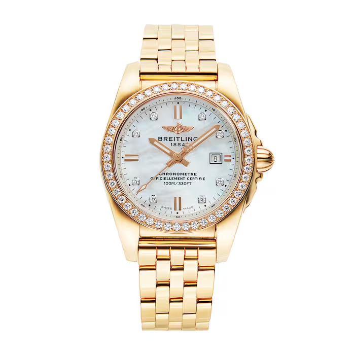 Pre-Owned Breitling Galactic 18ct Rose Gold Quartz Ladies Watch