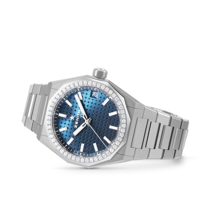 Pre-Owned Zenith Defy Skyline 36mm Stainless Steel and Diamonds Automaticmatic Watch - Blue