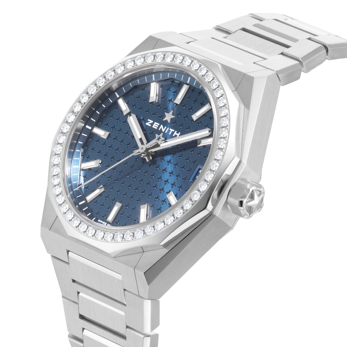 Pre-Owned Zenith Defy Skyline 36mm Stainless Steel and Diamonds Automaticmatic Watch - Blue