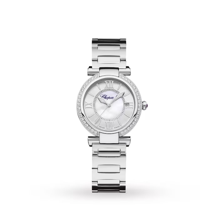 Pre-Owned Chopard Imperiale 29mm Automaticmatic Stainless Stainless Steel Diamond and Amethyst Ladies Watch