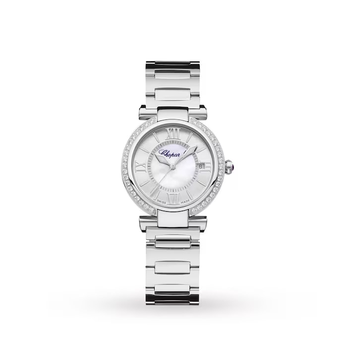 Pre-Owned Chopard Imperiale 29mm Automatic Stainless Steel Diamond and Amethyst Ladies Watch