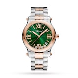 Pre-Owned Chopard Happy Sport 36 mm, quartz, ethical rose gold, stainless Stainless Steel, diamonds