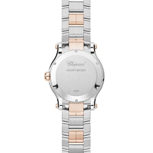 Pre-Owned Chopard Happy Sport 36 mm, quartz, ethical rose gold, stainless steel, diamonds
