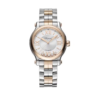 Pre-Owned Chopard Happy Sport 33mm, Automatic, Ethical Rose Gold, Lucent Steel Diamonds