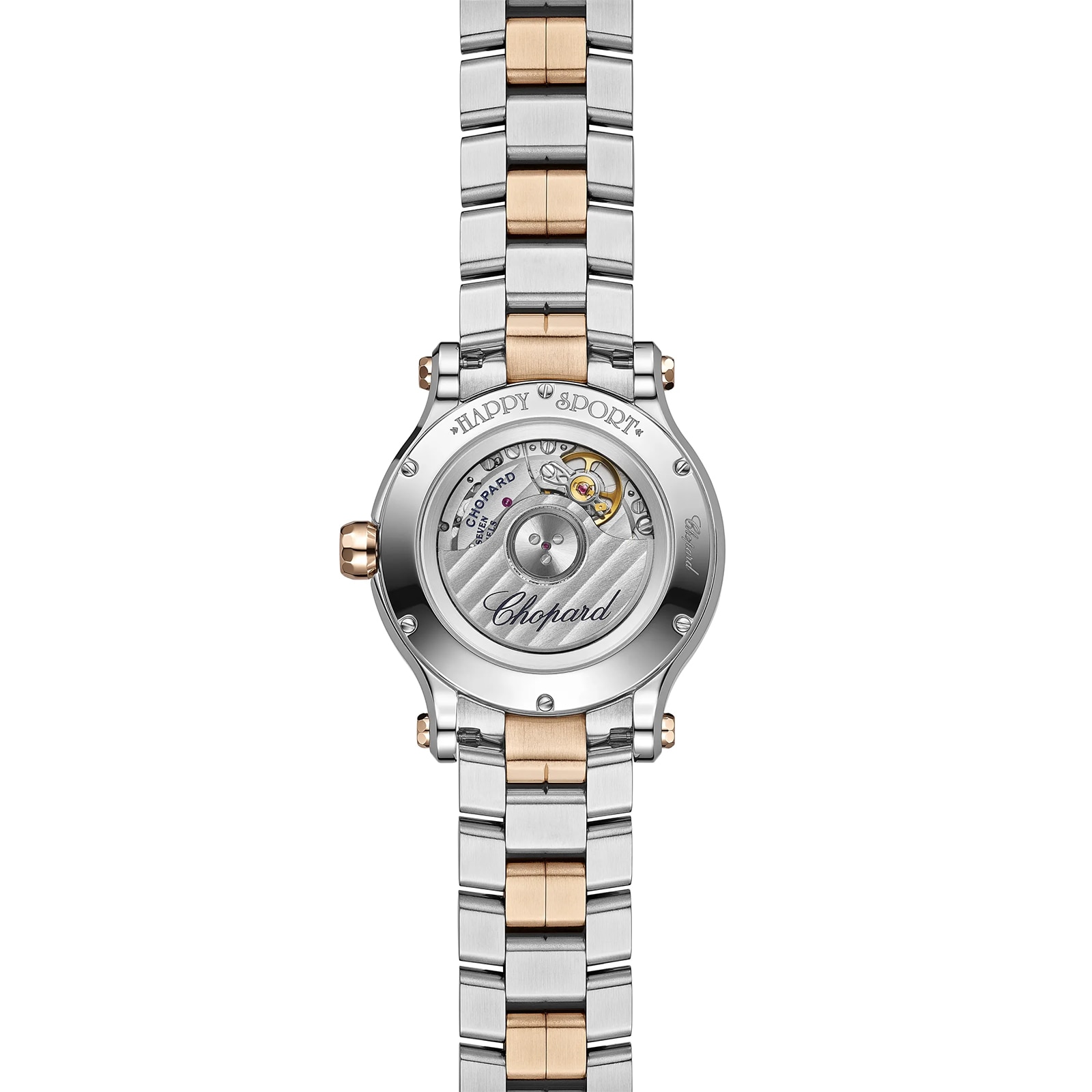 Pre-Owned Chopard Happy Sport 33mm, Automatic, Ethical Rose Gold, Lucent Steel Diamonds