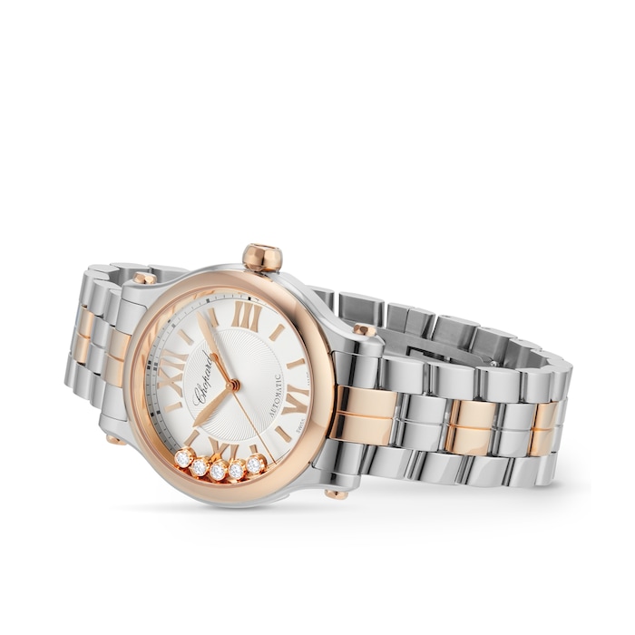 Pre-Owned Chopard Happy Sport 33mm, Automaticmatic, Ethical Rose Gold, Lucent Stainless Steel�, Diamonds