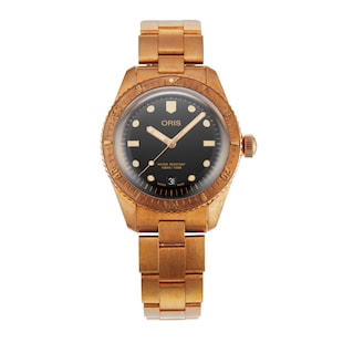 Pre-Owned Oris Divers Sixty Five Date Cotton Candy Sepia 38mm Mens Watch Bronze