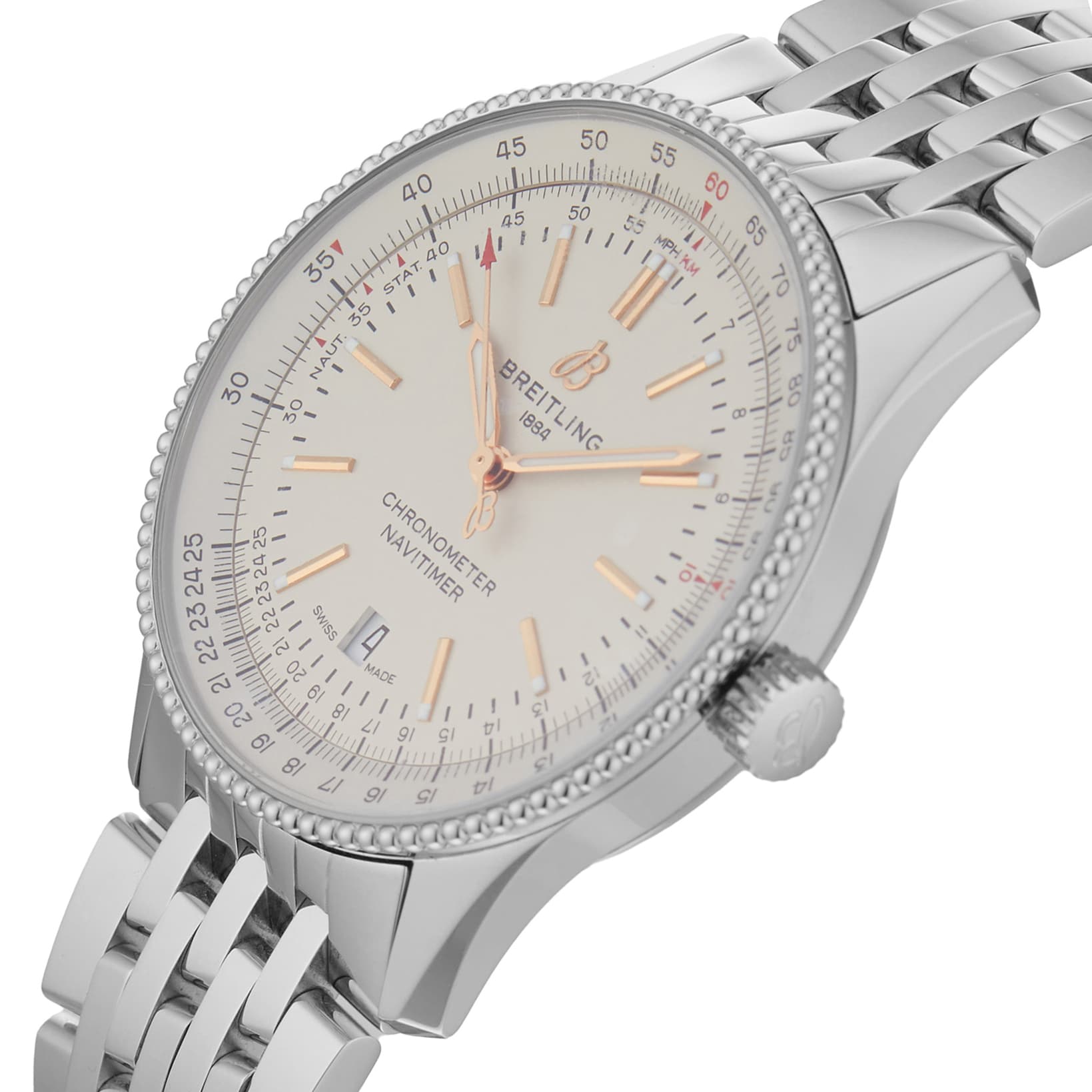 Pre-Owned Breitling Navitimer 41 Stainless Steel 41mm Automatic Mens Watch Pre-Owned Breitling Navitimer 41 Stainless Steel 41mm Automatic Mens Watch