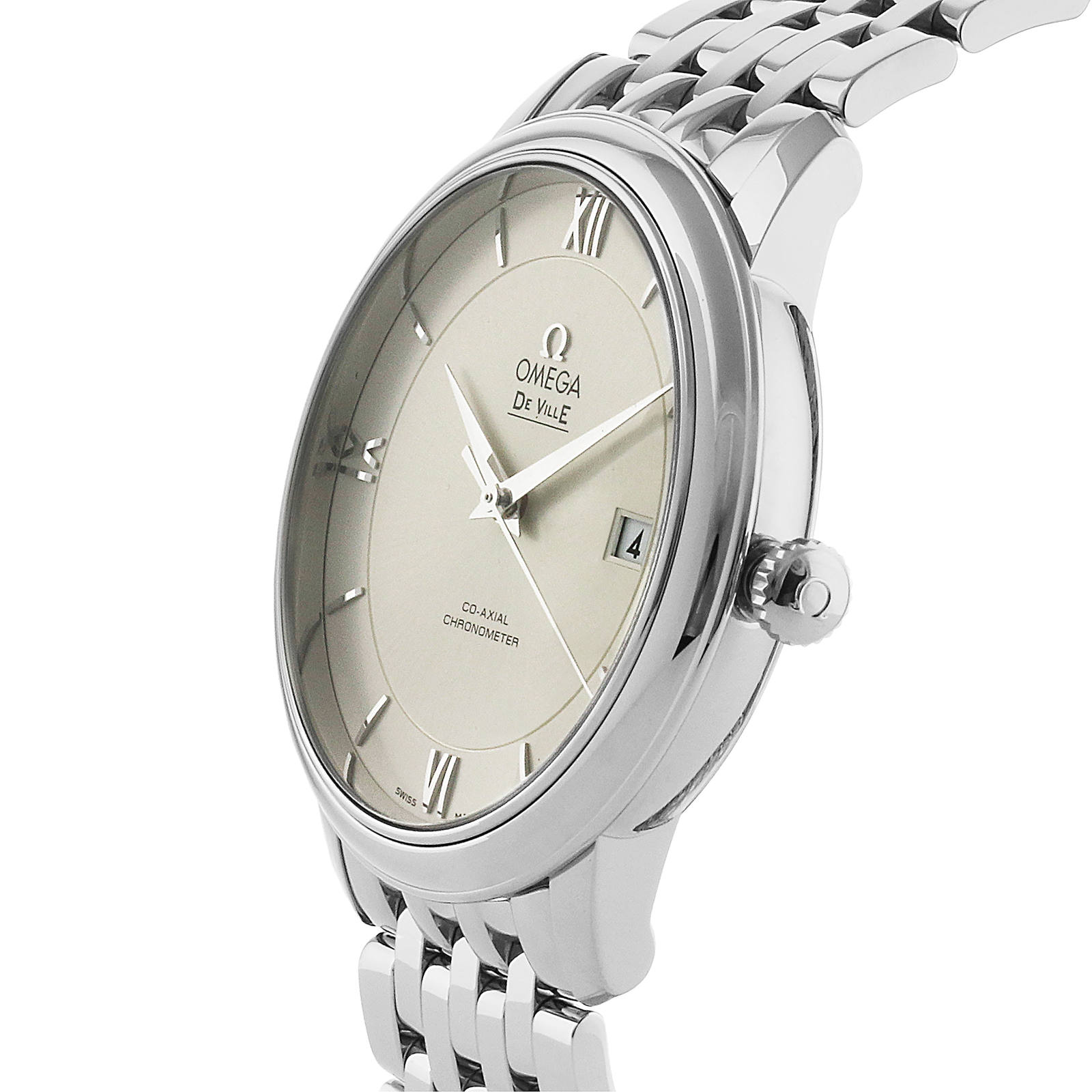 Pre-Owned Omega De Ville Prestige Mens 39.5mm Automatic Co-Axial Date Mens Watch