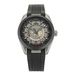 47010830 - Seamaster Aqua Terra 150m Co Axial Master Chronometer GMT Worldtimer 43mm Mens Watch Black Rubber