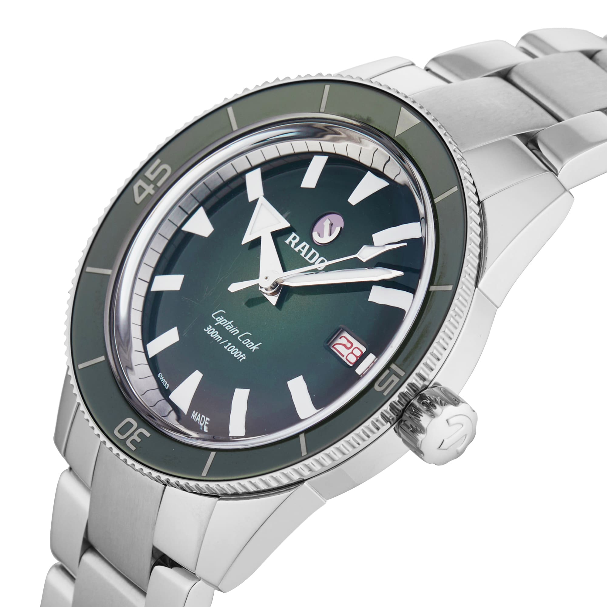 Ex-Display Rado Captain Cook Green Mens 42mm Automatic Watch Ex-Display Rado Captain Cook Green Mens 42mm Automatic Watch