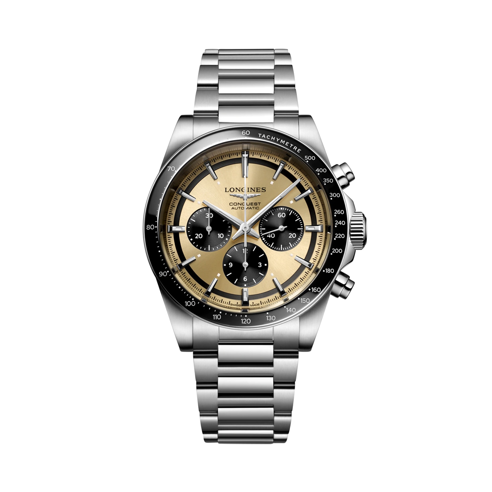 Pre-Owned Longines Conquest Chronograph 42mm Mens Watch Brown