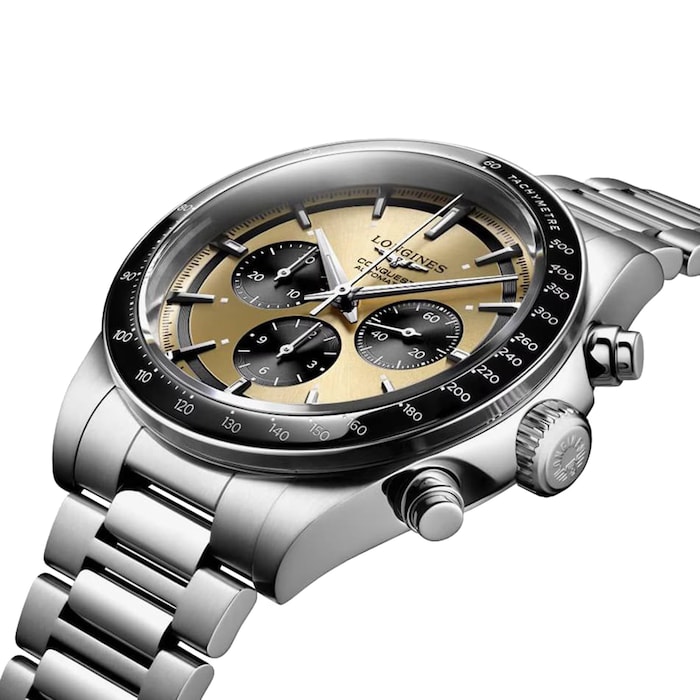 Pre-Owned Longines Conquest Chronograph 42mm Mens Watch Brown