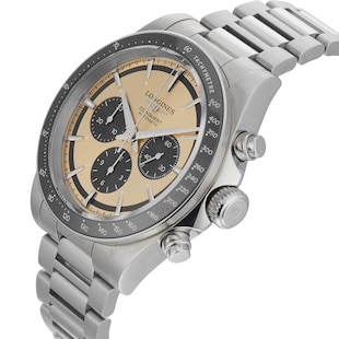 Pre-Owned Longines Conquest Chronograph 42mm Mens Watch Brown