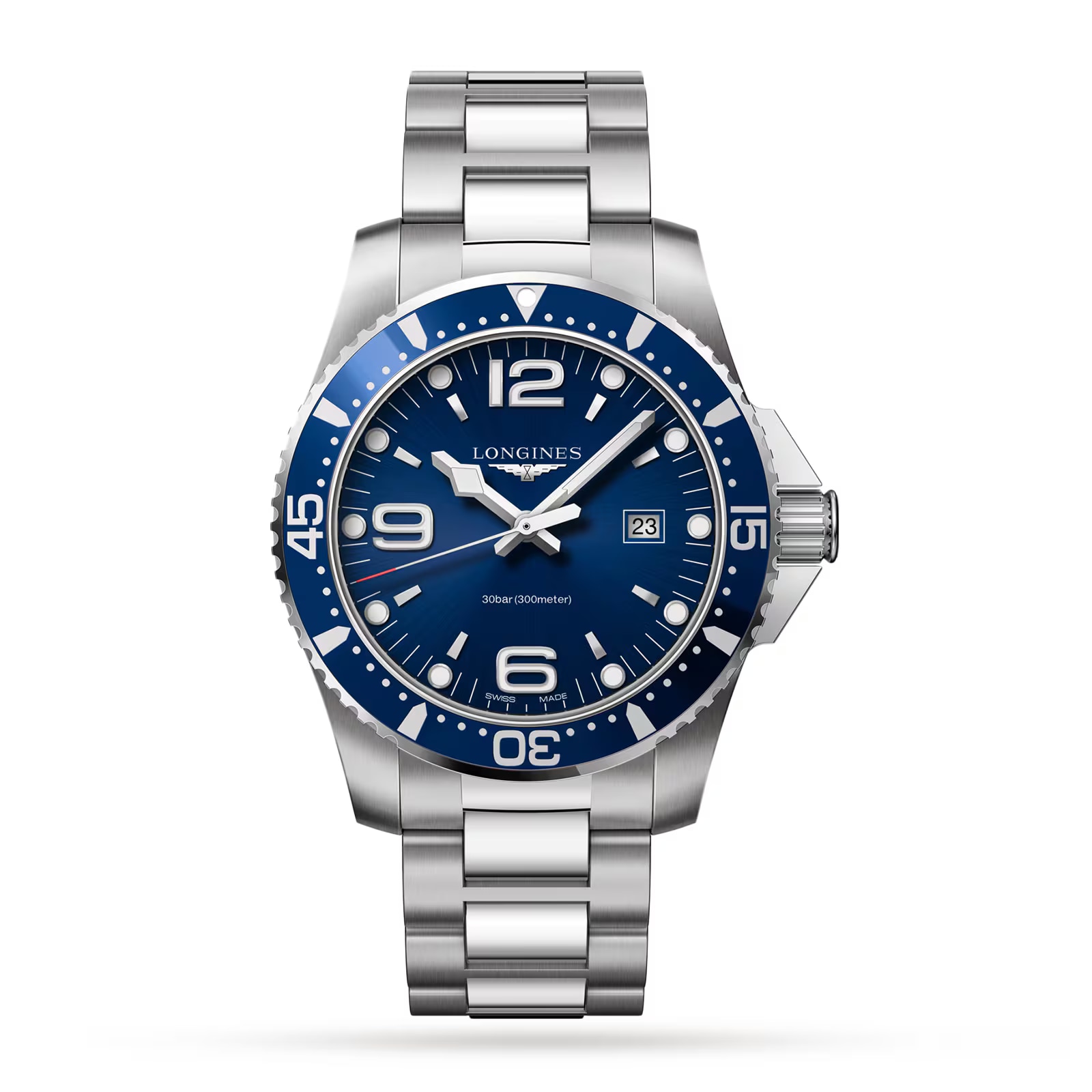 Ex-Display Longines HydroConquest 44mm Stainless Steel Quartz Mens Watch - Blue