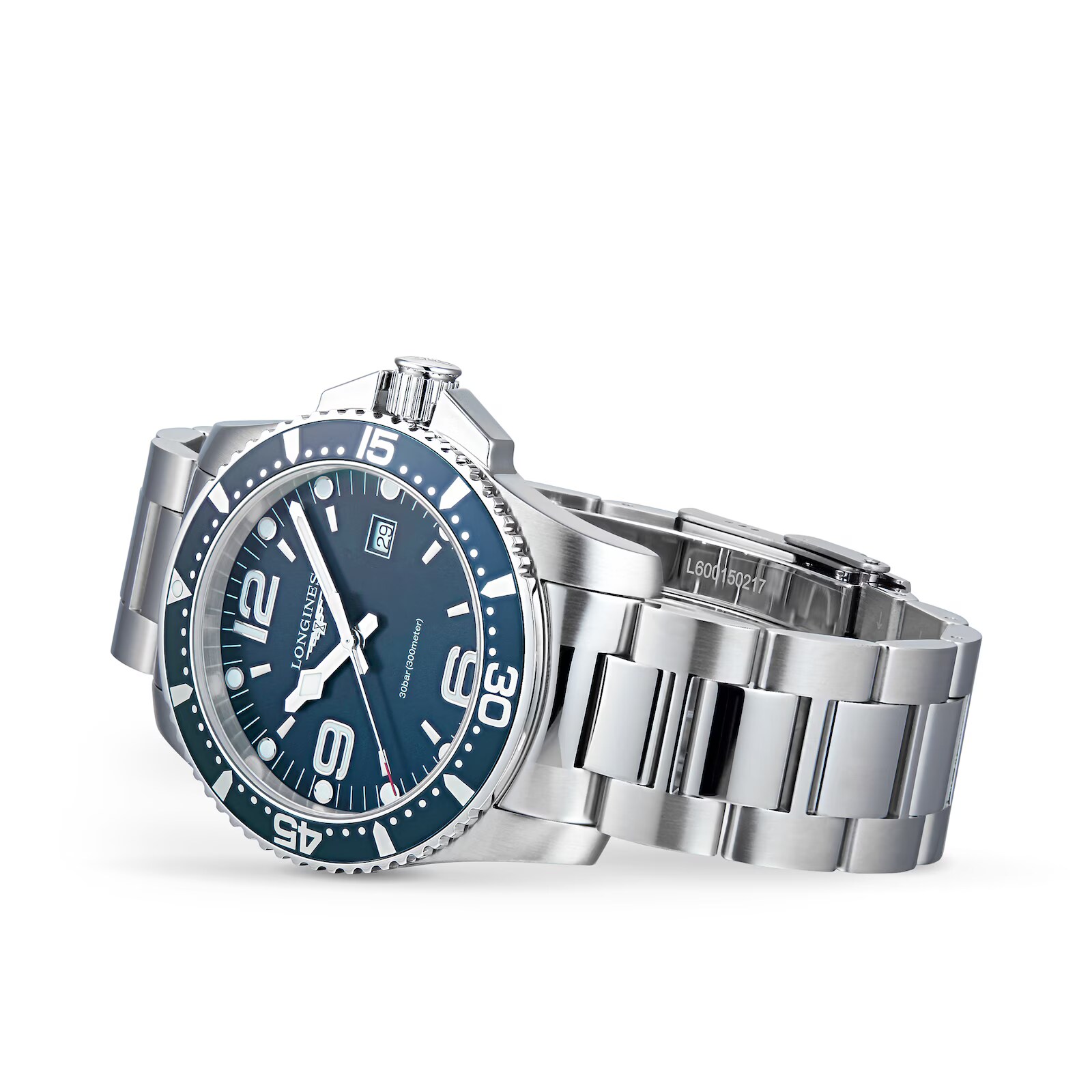Ex-Display Longines HydroConquest 44mm Stainless Steel Quartz Mens Watch - Blue