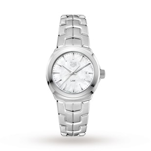 Pre-Owned TAG Heuer Link Quartz Date Mother Of Pearl 32mm Ladies Watch
