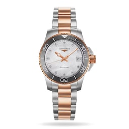 47011113 - Hydroconquest 32mm Ladies Watch Mother Of Pearl Rose Exclusive to The Watches Of Switzerland Group