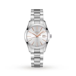 47011147 - Conquest Classic 34mm Silver Dial Stainless Steel Ladies Watch