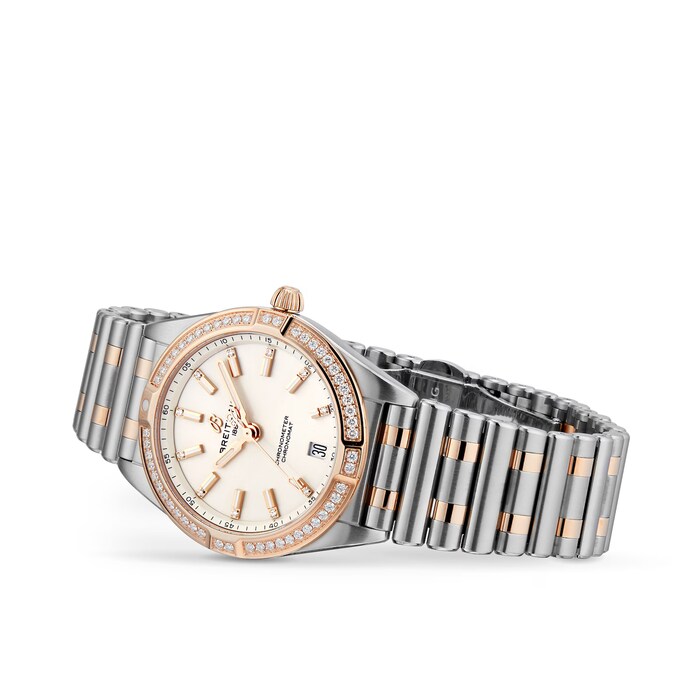 Pre-Owned Breitling Chronomat 32 Stainless Steel & 18k Red Gold (gem-set) Watch