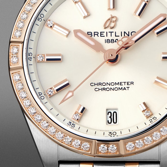 Pre-Owned Breitling Chronomat 32 Stainless Steel & 18k Red Gold (gem-set) Watch