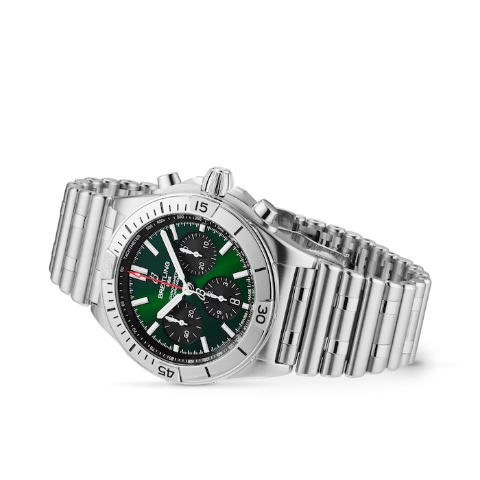 Pre-Owned Breitling Chronomat B01 42 Stainless Steel - Green Watch