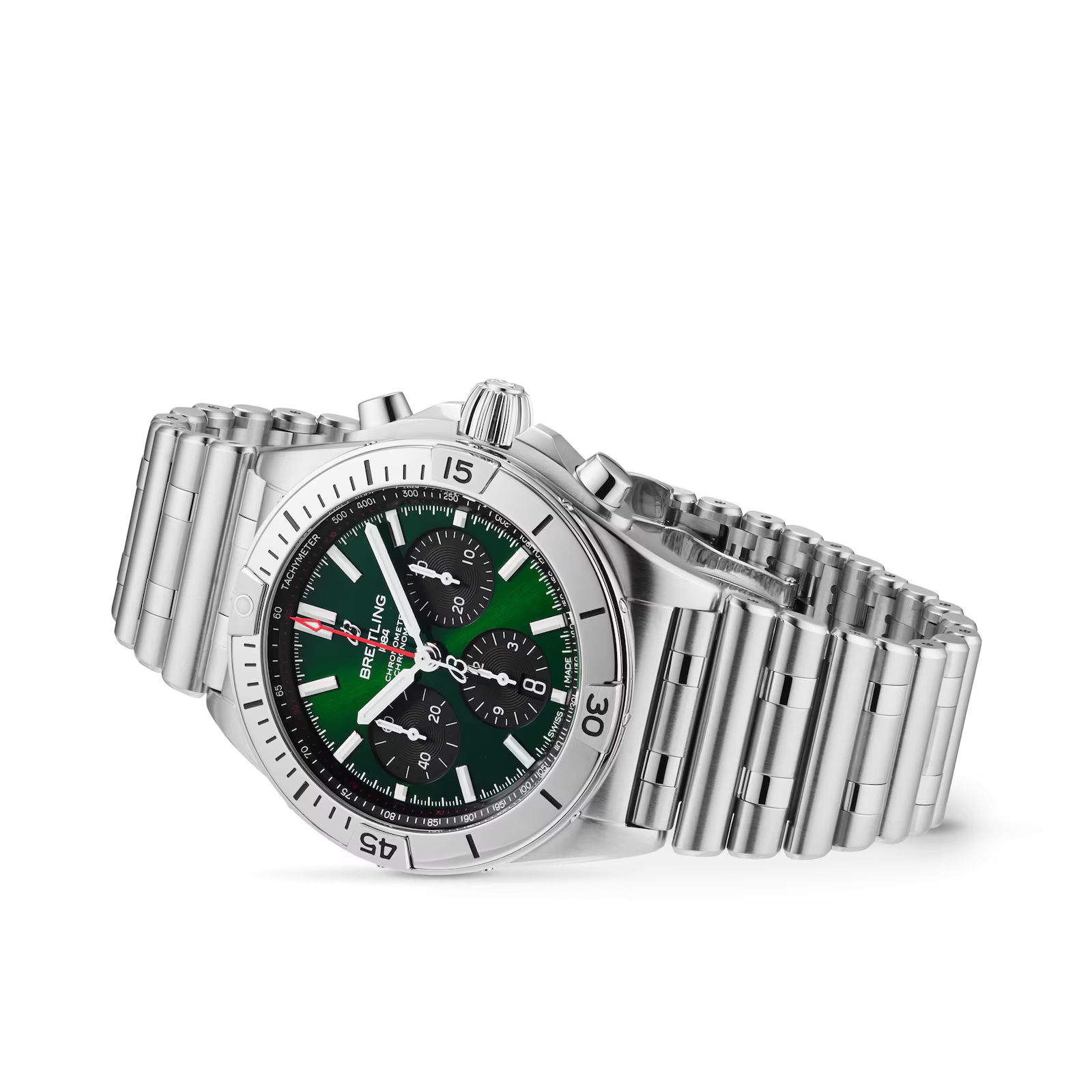 Pre-Owned Breitling Chronomat B01 42 Stainless Steel - Green Watch