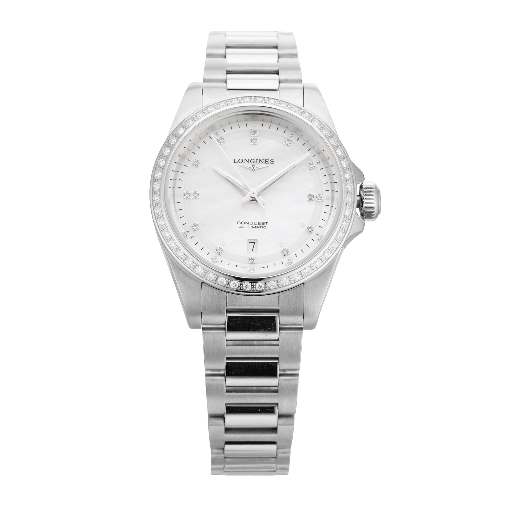 Pre-Owned Longines Conquest 30mm Ladies Watch Mother Of Pearl