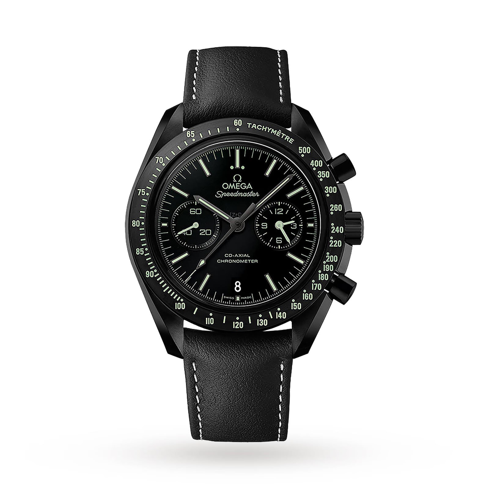 Pre-Owned Omega Dark Side Of The Moon Co-Axail Chronograph Pitch Black 44.25mm Mens Watch