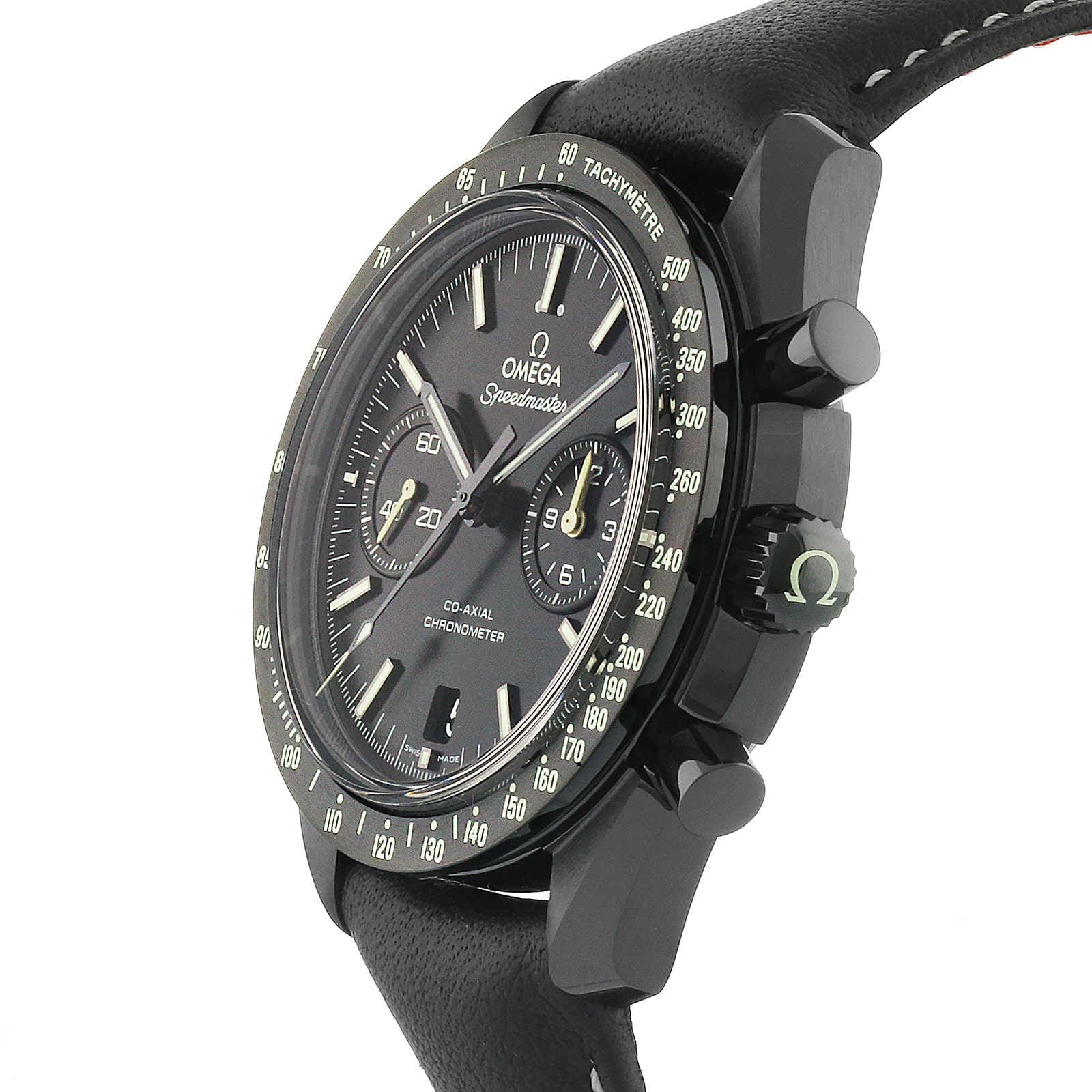 Pre-Owned Omega Dark Side Of The Moon Co-Axail Chronograph Pitch Black 44.25mm Mens Watch